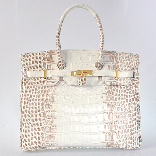 H35CSMG Hermes Birkin 35CM strisce in pelle di coccodrillo in Himalaya